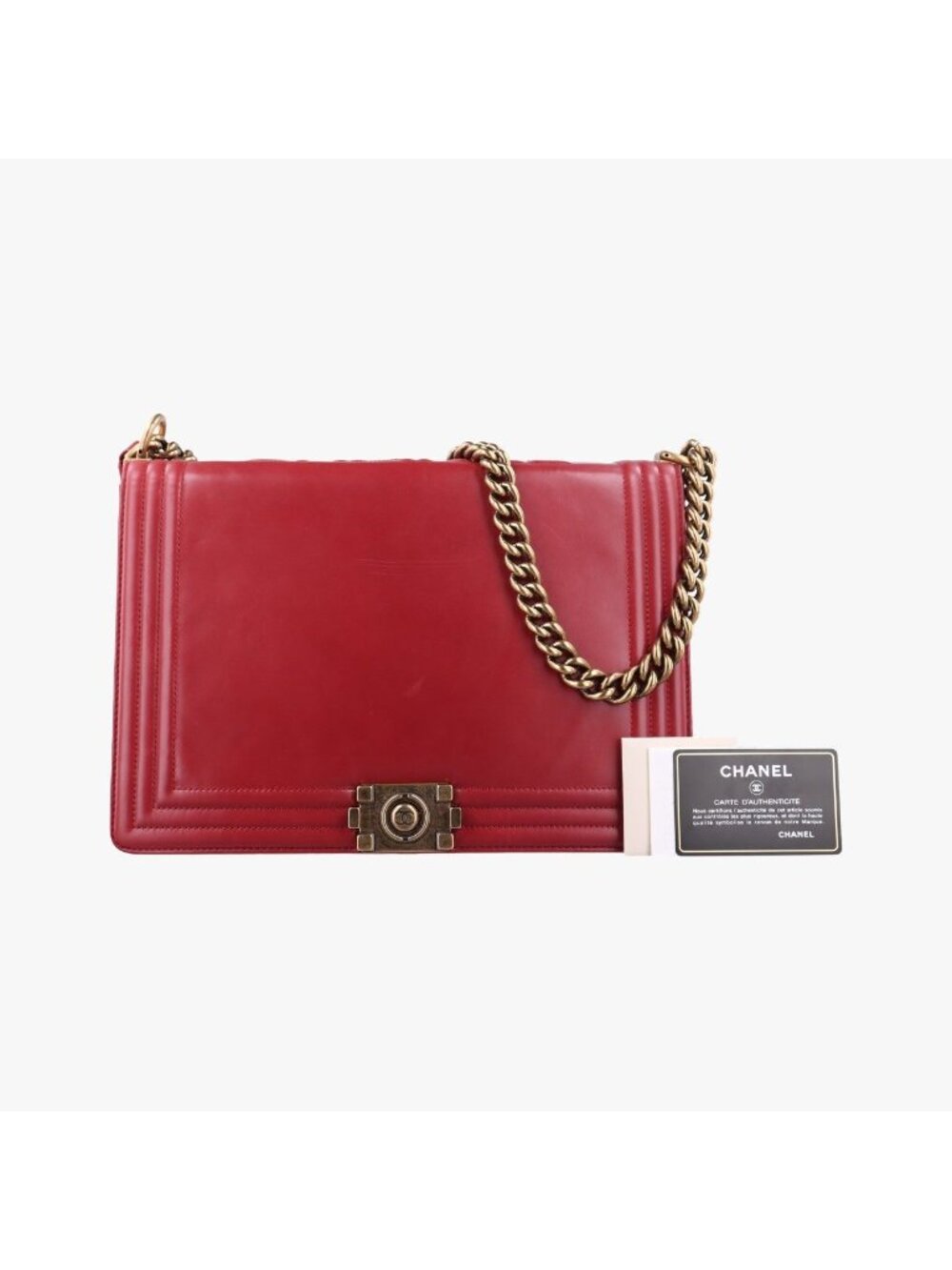 Chanel Boy Red Leather